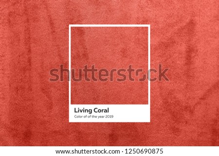 turquoise fabric with a nap pleated. Color of the year 2019 Living Coral. Royalty-Free Stock Photo #1250690875