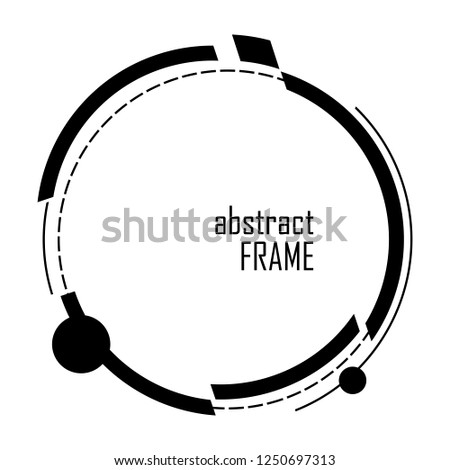 Modern abstract vector banner. Flat geometric circle shaped frame. Template ready for use in web or print design. Vector clip art.