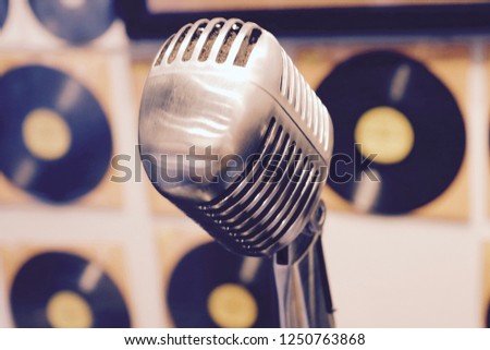 Retro 1950's recording studio microphone
