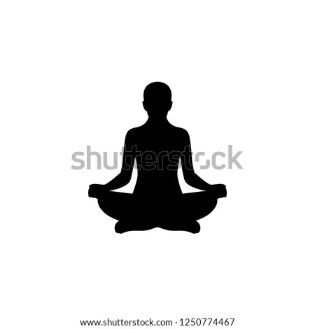 Yoga icon, logo on white background Royalty-Free Stock Photo #1250774467