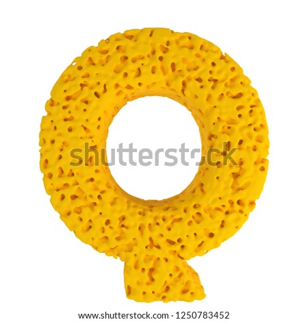 Yellow Sponge Font set. Letters and numbers isolated on white. Alphabet for education, fun and sales