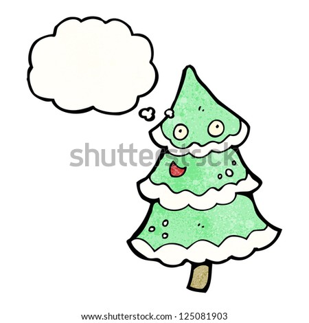 cartoon happy christmas tree