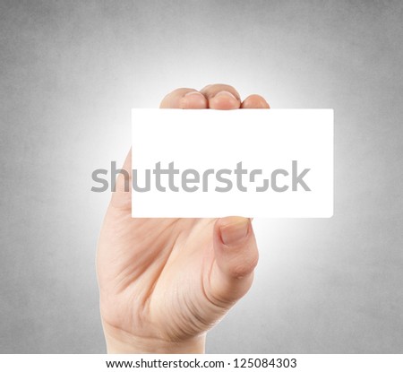 Blank calling card in the hand