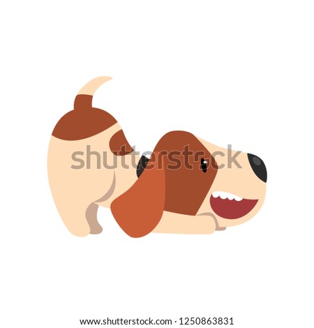 Cute beagle dog  animal cartoon character vector Illustration on a white background