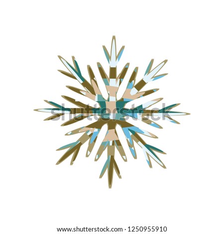 Christmas card with a snow flake. Vector Illustration. Winter template.