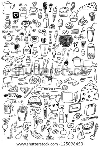 Food Icons Royalty-Free Stock Photo #125096453