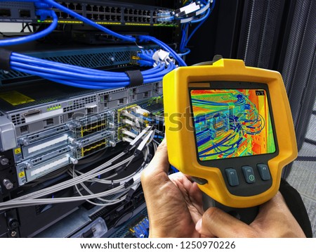 Thermal scan (Thermal imaging camera) Scan to Server computer for temperature checking in Data Center, Server room