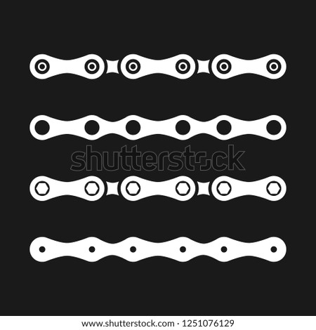 Set of bicycle chains. Vector illustration.