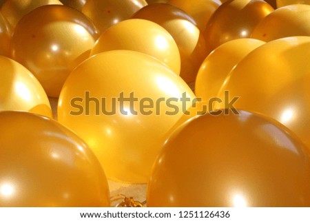 Golden Birthday Balloons Celebration Stock Photography Royalty-Free Stock Photo #1251126436
