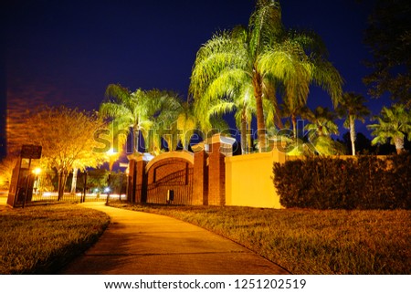 Florida community at night