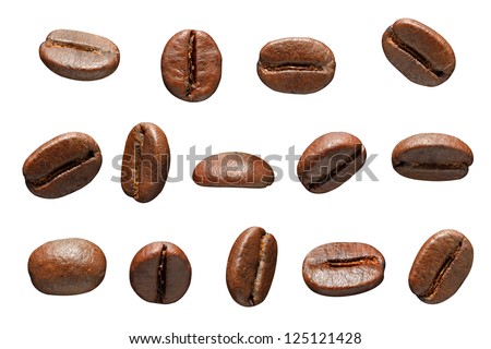 Coffee beans. Isolated on white background Royalty-Free Stock Photo #125121428