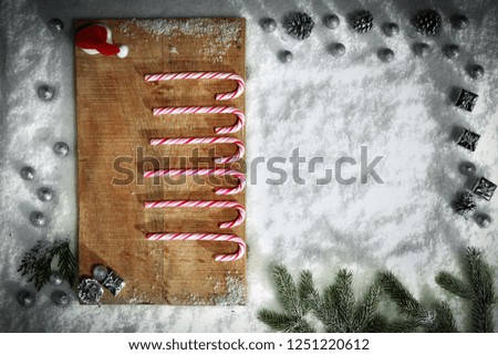 Christmas compositions in advance on the snow