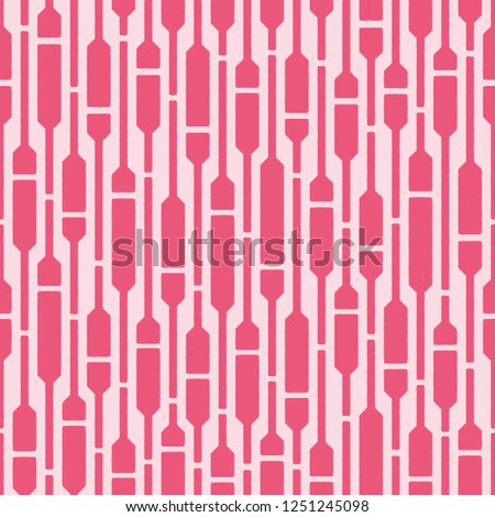 Geometric pattern. Inspired by broomsticks and magic wands silhouettes. Pink lines and shapes. Vector art with sketch / hand drawn style, like a doodle. 