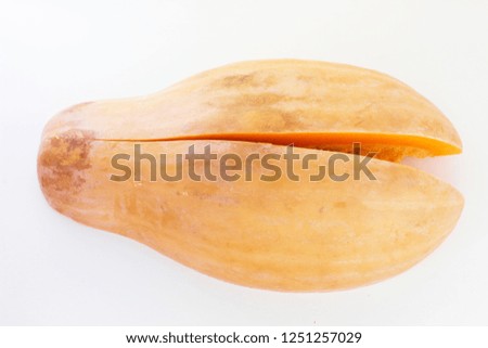 Pumpkin sliced on a white background