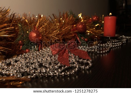 christmas decoration with burning candles