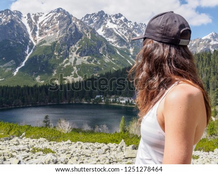The view of mountain range with Popradske lake, High Tatras, Slovakia