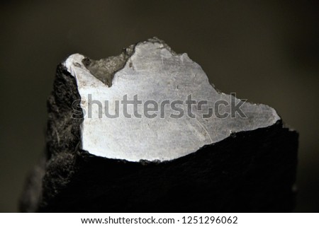 Gray Graphite From Siberia, Crystalline, Allotropic Form. Royalty-Free Stock Photo #1251296062