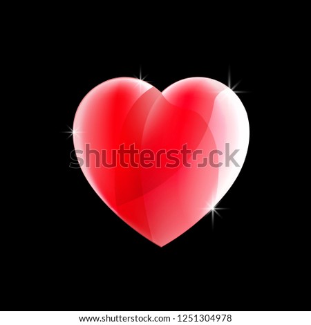beautiful realistic red heart isolated for decoration on Valentine's day