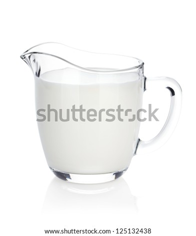 Milk jug. Isolated on white background Royalty-Free Stock Photo #125132438