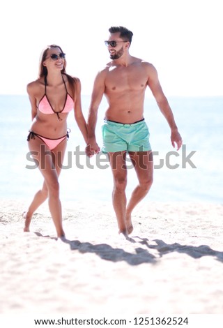 Picture of happy couple on the beach.