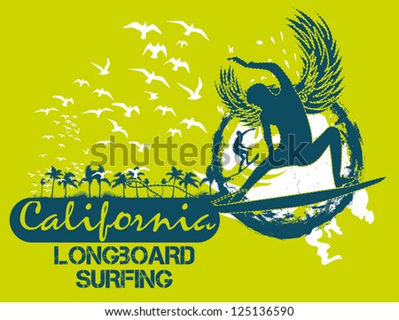 pacific surfer vector art
