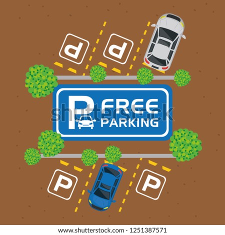 free parking air view scene