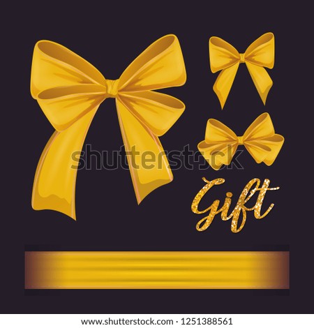 set of yellow ribbons bowties decoration