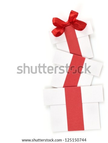 handmade paper gift boxes with red ribbon bow