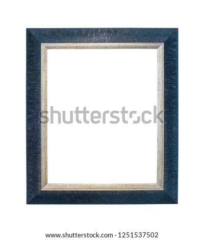 Blue Picture Frame , White Isolated Studio Shot 