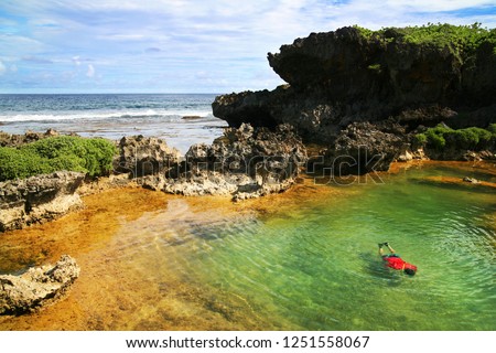 Guam, Northern Mariana Islands - Inarajan Natural Pool Royalty-Free Stock Photo #1251558067