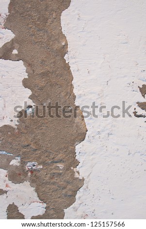 old falled plaster on the wall close up background