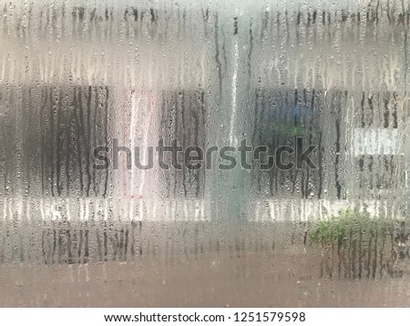 misty glass reflection glass home Royalty-Free Stock Photo #1251579598