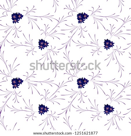 Small Flowers. Seamless Pattern with Pretty Daisy Flowers. Feminine Rapport for Linen, Textile, Wallpaper in Trendy Country Style. Colorful Seamless Pattern with Tiny Flowers. Vector Background.
