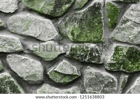 wonderful green striped rock stonework texture - abstract photo background