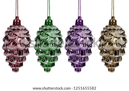 Christmas tree toy bump on white isolated background