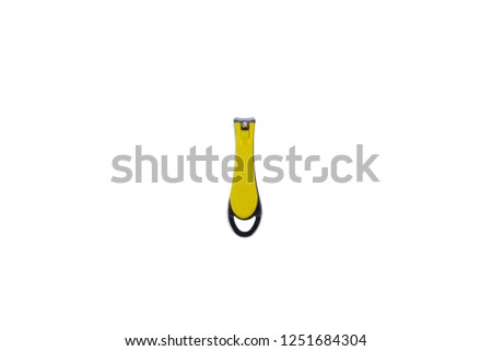 Stainless steel nail clippers isolated on a white background.