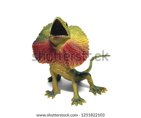 Frilled Lizard Rubber Toy isolated on white background