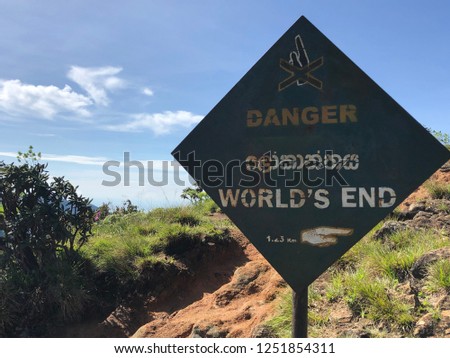 Danger Worlds end in front. Sign in Sri Lanka Royalty-Free Stock Photo #1251854311