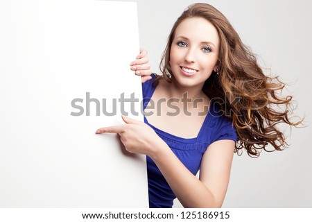 woman with a cardboard