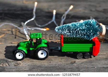 Christmas Tree on Tractor Toy