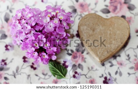 purple flowers in a box