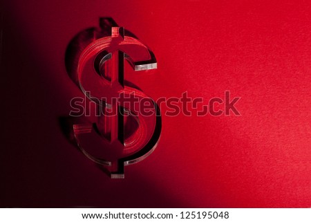Currency unit on the red carpet with shadow
