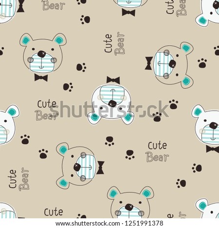 Cute Teddy Bear seamless pattern