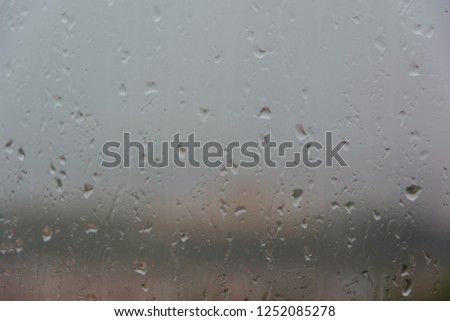 Rainy Window Glass View Wet Blurry Texture Background