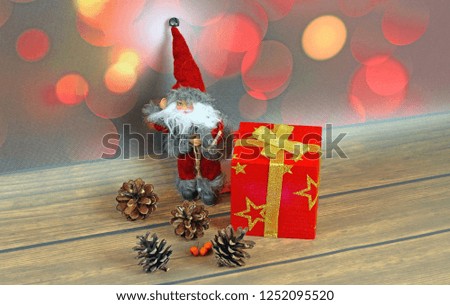 Christmas ornaments on abstract background