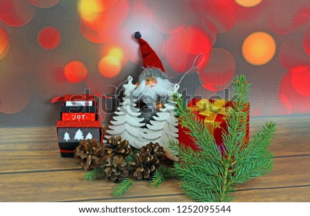 Christmas ornaments on abstract background