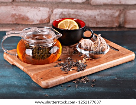 herbal tea wooden presentation
