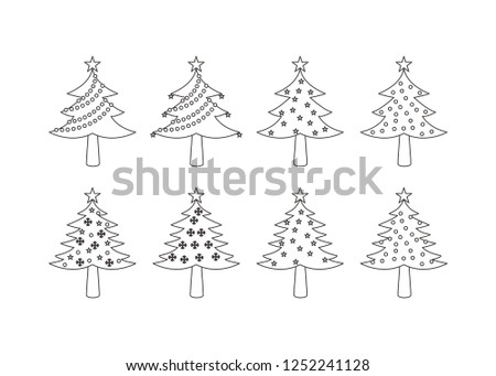 Christmas Tree Vector Illustration Icon Design