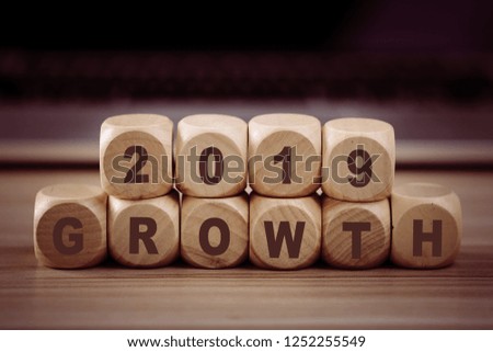 2019 New Year Growth concept with blocks.