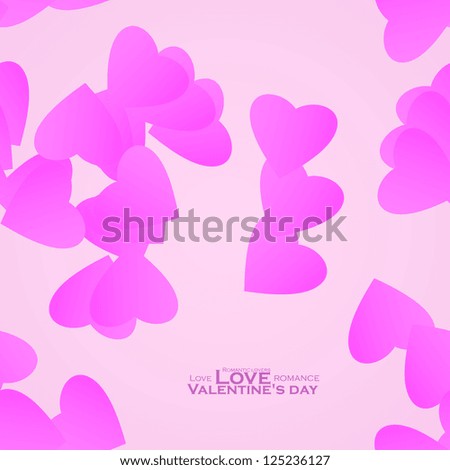 Valentines day background, pink hearts vector illustration - editable eps10.